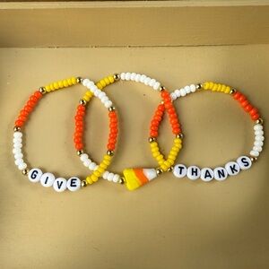 Fall Bracelet Stack Artisan Made Candy Corn Theme
